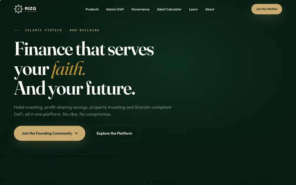 Rizq Finance website